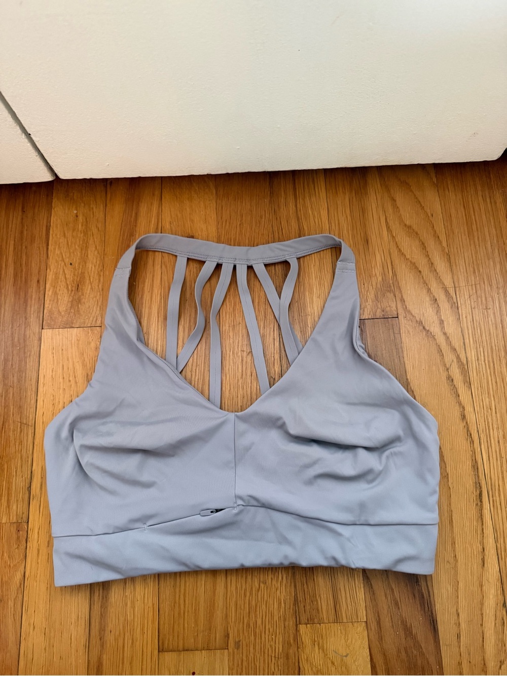 Athleta 34 D/DD Strappy Sports Bra with Hidden Zipper
